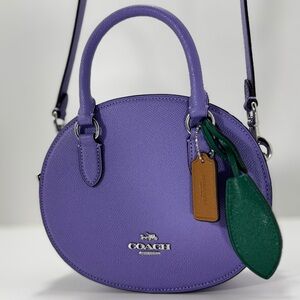 COACH Blueberry Fruit Purple Leather Crossbody Handbag